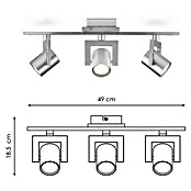 Home Sweet Home LED-Deckenstrahler Concrete (5,8 W, L x B x H: 49 x 11,5 x 18,5 cm, Beton, Warmweiß, Anzahl Leuchtmittel: 3 Stk.) | BAUHAUS