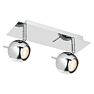 Home Sweet Home LED-Deckenstrahler Bollo (5,8 W, L x B x H: 14 x 32 x 14 cm, Chrom, Warmweiß, 2 Stk.)