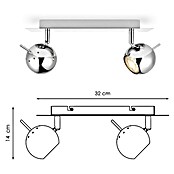 Home Sweet Home LED-Deckenstrahler Bollo (5,8 W, L x B x H: 14 x 32 x 14 cm, Chrom, Warmweiß, 2 Stk.) | BAUHAUS