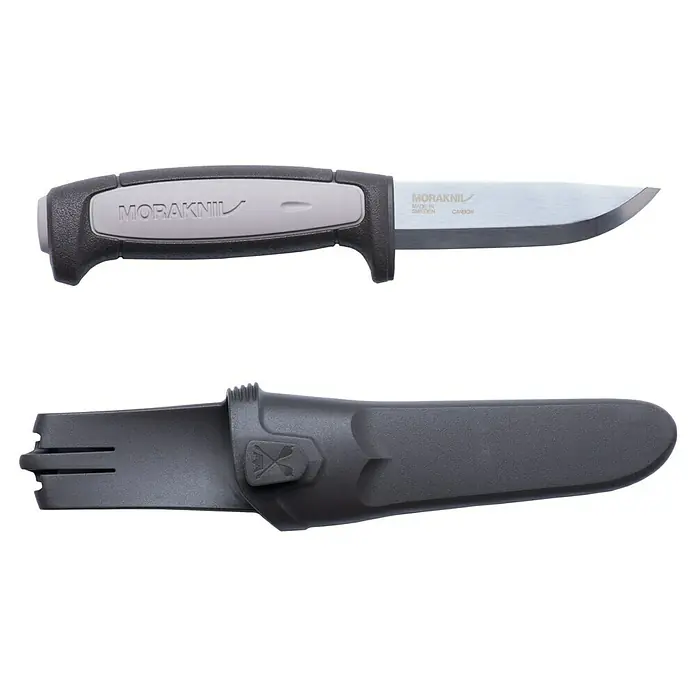 Morakniv Messer Pro Robust Sealed - Klingenlänge: 91 mm, Klingenstärke: 3,2 mm - Moraknil Outdoor-Messer mit grau-schwarzem Griff und passender Messerscheide für den sicheren Transport.