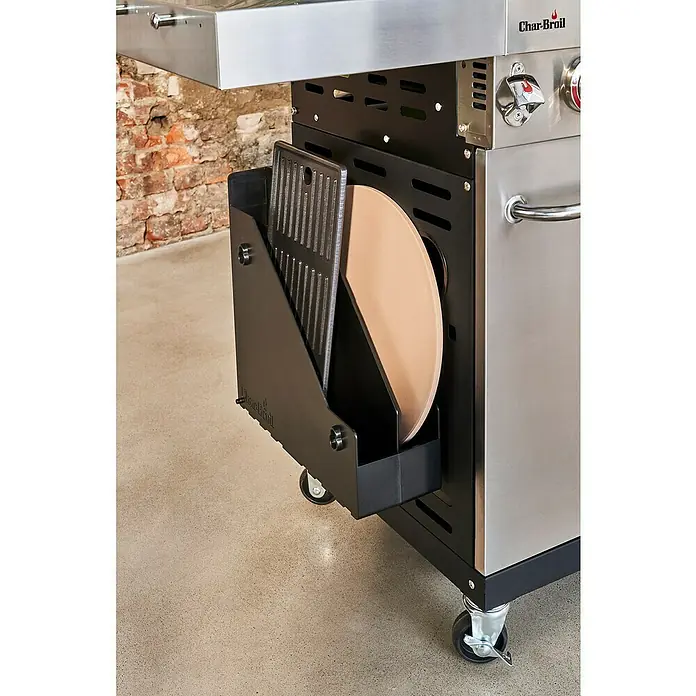 Char-Broil Aufbewahrungsbox - L x B x H: 38,1 x 13 x 38,8 cm, Kunststoff, Schwarz - Das Char-Broil Grillzubehör-Set mit Pizzastein und Grillplatte ist die ideale Ergänzung für jeden Grillmeister.