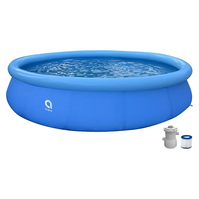 Piscina Quick-Up Easy set - Ø x Al: 300 x 76 cm, Azul, 3.618 l - Piscina inflable Avenli con agua y bomba de filtro para agua limpia. Perfecta para la diversión familiar en el jardín en días calurosos.
