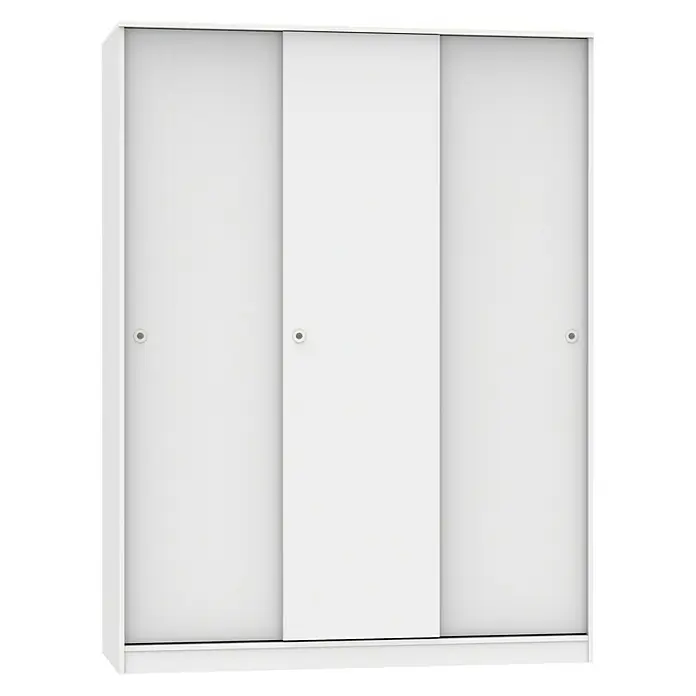 Muebles Pitarch Tibet Armario de puertas correderas - L x An x Al: 55 x 150 x 200 cm, Blanco - Un armario blanco con tres puertas correderas, que ofrece espacio de almacenamiento y un aspecto moderno para cualquier habitación.