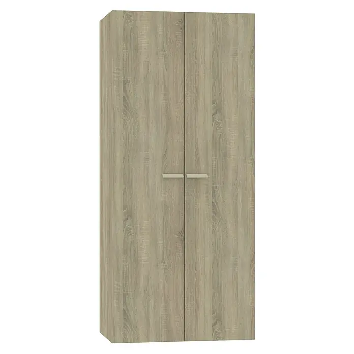 Muebles Pitarch Tibet Armario para ropa y zapatero - Roble - Armario sencillo de chapa de madera marrón claro con dos puertas y tiradores sutiles. Ideal para dormitorio o vestidor.