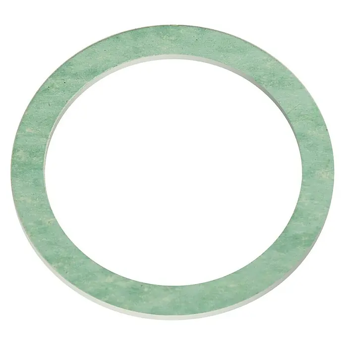 Surtido de juntas 1" de Klingerit - 1″, 5 ud. - Primer plano de un brazalete de jade verde con una superficie lisa y reflectante. El diseño sencillo resalta la belleza natural de la piedra.
