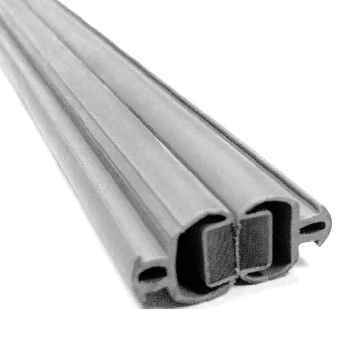 Perfil de sellado magnético presión N-S - L x An x Al: 200 x 10,5 x 10 cm, Gris - Un perfil de sellado gris, ideal para aislar puertas y ventanas contra corrientes de aire, destacando el diseño flexible.
