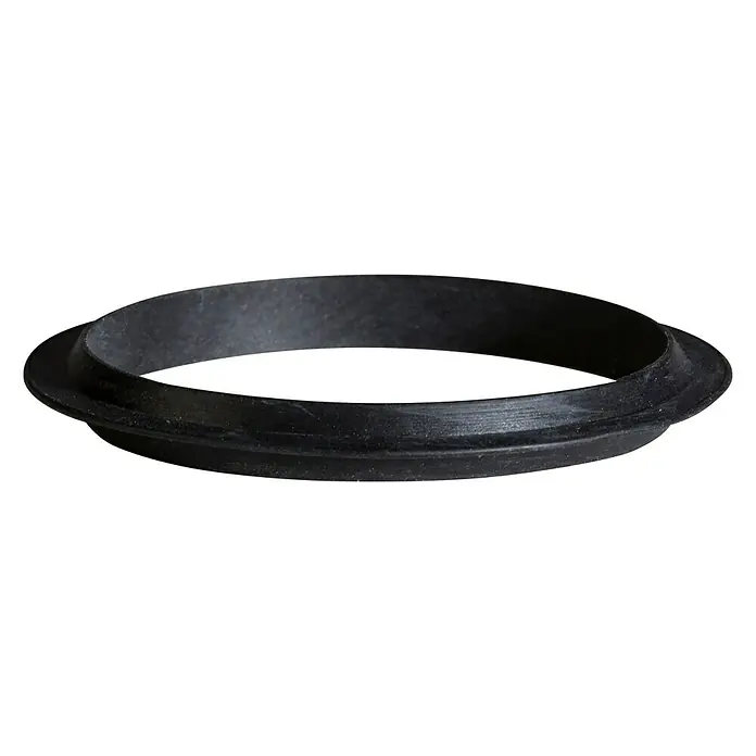 Junta de repuesto para válvulas click clack - 2 ud. - Primer plano de un anillo de sellado negro. El anillo de sellado tiene un acabado liso y mate, y se presenta en un espacio oscuro.