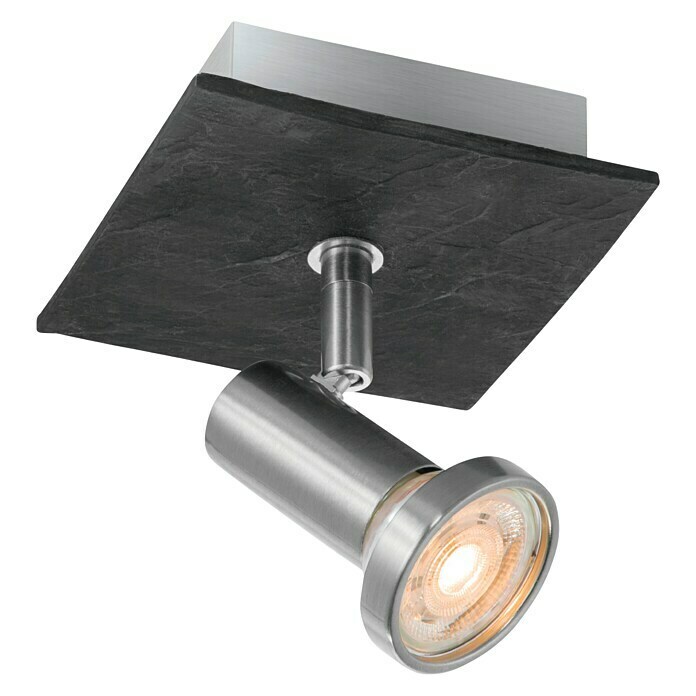 Home Sweet Home LED-Deckenstrahler Stone (5,8 W, L x B x H: 11,5 x 11,5 x 14,5 cm, Schwarz, Warmweiß, 1 Stk.)