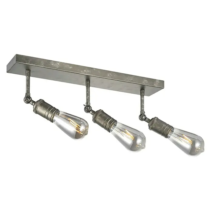 Home Sweet Home LED-Deckenleuchte Spy - 5,8 W, L x B x H: 47 x 9,5 x 20,5 cm, Burned Metal, Warmweiß, 3 Stk. - Die industrielle Deckenleuchte mit drei Edison-Glühbirnen bietet stilvolle Beleuchtung. Der robuste Look ergänzt moderne Einrichtungen wunderbar.