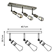 Home Sweet Home LED-Deckenleuchte Spy (5,8 W, L x B x H: 47 x 9,5 x 20,5 cm, Burned Metal, Warmweiß, 3 Stk.) | BAUHAUS