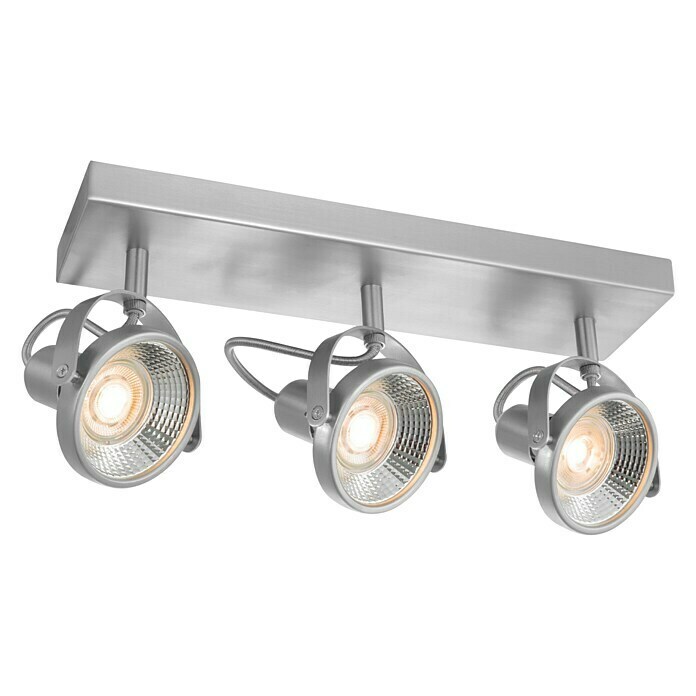 Home Sweet Home LED-Deckenstrahler Yaya (5,8 W, L x B x H: 9,5 x 35,5 x 15,5 cm, Silber, Warmweiß, 3 Stk.) | BAUHAUS