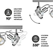 Home Sweet Home LED-Deckenstrahler Yaya (5,8 W, L x B x H: 9,5 x 35,5 x 15,5 cm, Silber, Warmweiß, 3 Stk.) | BAUHAUS