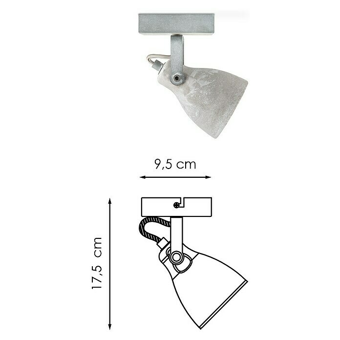 Home Sweet Home LED-Deckenstrahler Vedi (5,8 W, L x B x H: 9,5 x 9,5 x 17,5 cm, Beton, Warmweiß, 1 Stk.) | BAUHAUS