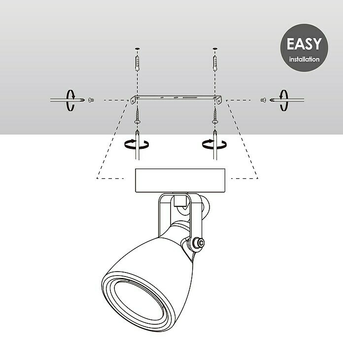 Home Sweet Home LED-Deckenstrahler Vedi (5,8 W, L x B x H: 9,5 x 9,5 x 17,5 cm, Beton, Warmweiß, 1 Stk.) | BAUHAUS