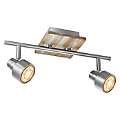 Home Sweet Home LED-Deckenstrahler Drift (5,8 W, L x B x H: 12 x 35,5 x 17,5 cm, Holz/Silber, Warmweiß, 2 Stk.) | BAUHAUS