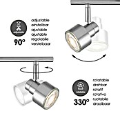 Home Sweet Home LED-Deckenstrahler Drift (5,8 W, L x B x H: 12 x 35,5 x 17,5 cm, Holz/Silber, Warmweiß, 2 Stk.) | BAUHAUS