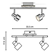 Home Sweet Home LED-Deckenstrahler Drift (5,8 W, L x B x H: 12 x 35,5 x 17,5 cm, Holz/Silber, Warmweiß, 2 Stk.) | BAUHAUS