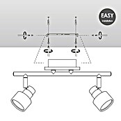 Home Sweet Home LED-Deckenstrahler Drift (5,8 W, L x B x H: 12 x 35,5 x 17,5 cm, Holz/Silber, Warmweiß, 2 Stk.) | BAUHAUS