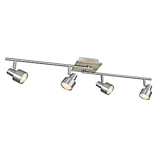 Home Sweet Home LED-Deckenstrahler Drift (6 W, L x B x H: 12 x 80,5 x 17,5 cm, Holz/ Silber, Warmweiß, 4 Stk.)