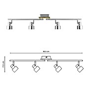 Home Sweet Home LED-Deckenstrahler Drift (6 W, L x B x H: 12 x 80,5 x 17,5 cm, Holz/ Silber, Warmweiß, 4 Stk.) | BAUHAUS