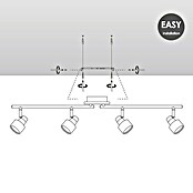 Home Sweet Home LED-Deckenstrahler Drift (6 W, L x B x H: 12 x 80,5 x 17,5 cm, Holz/ Silber, Warmweiß, 4 Stk.) | BAUHAUS