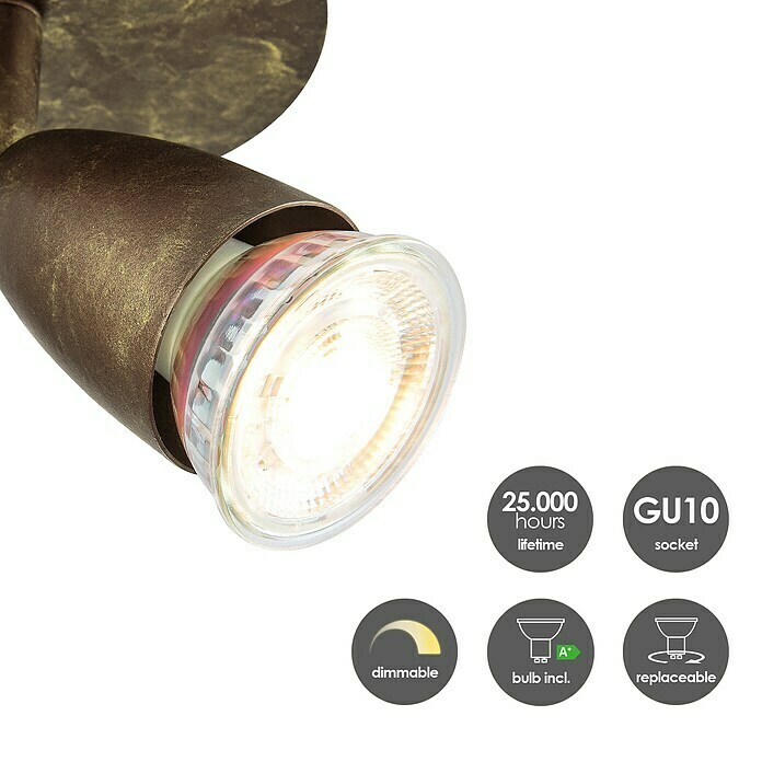 Home Sweet Home LED-Deckenstrahler rund Curl (5,8 W, Ø x H: 11,5 x 13,5 cm, Bronze, Warmweiß, 1 Stk.) | BAUHAUS