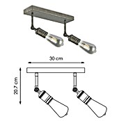 Home Sweet Home LED-Deckenleuchte Spy (4 W, L x B x H: 30 x 9,5 x 20,5 cm, Burned Metal, Warmweiß, 2 Stk.) | BAUHAUS