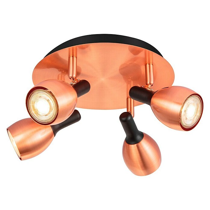 Home Sweet Home LED-Deckenstrahler rund Novi (6 W, Ø x H: 32 mm x 16 cm, Kupfer, Warmweiß)