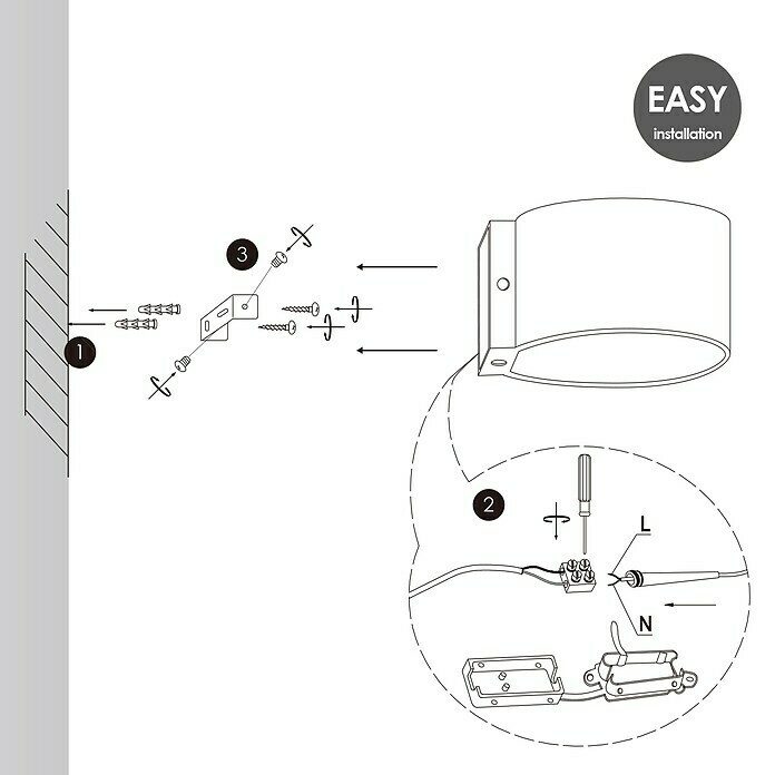 Home Sweet Home Wandleuchte Lounge (5 W, L x B x H: 13,5 x 13 x 7,5 cm, Aluminium) | BAUHAUS