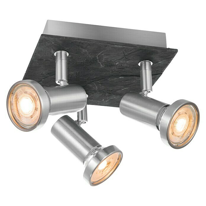 Home Sweet Home LED-Deckenstrahler Stone (5,8 W, L x B x H: 16,5 x 16,5 x 14,5 cm, Schwarz, Warmweiß, 3 Stk.)
