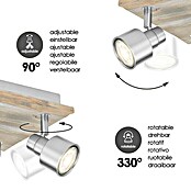 Home Sweet Home LED-Deckenstrahler Drift (6 W, L x B x H: 23 x 23 x 15 cm, Holz/ Silber, Warmweiß, 4 Stk.) | BAUHAUS