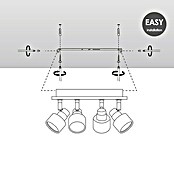 Home Sweet Home LED-Deckenstrahler Drift (6 W, L x B x H: 23 x 23 x 15 cm, Holz/ Silber, Warmweiß, 4 Stk.) | BAUHAUS