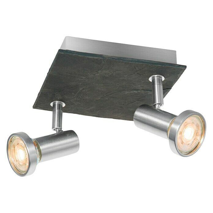 Home Sweet Home LED-Deckenstrahler Stone (5,8 W, L x B x H: 16,5 x 16,5 x 14,5 cm, Schwarz, Warmweiß, 2 Stk.)