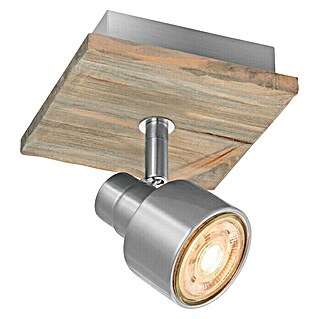 Home Sweet Home LED-Deckenstrahler Drift (5,8 W, L x B x H: 12 x 12 x 15 cm, Holz/ Silber, Warmweiß, 1 Stk.)