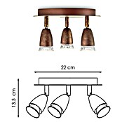 Home Sweet Home LED-Deckenstrahler rund Curl (5,8 W, Ø x H: 20 x 14,5 cm, Bronze, Warmweiß, 3 Stk.) | BAUHAUS