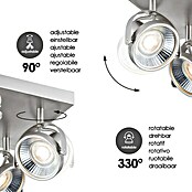 Home Sweet Home LED-Deckenstrahler Yaya (5,8 W, L x B x H: 23 x 23 x 15,5 cm, Silber, Warmweiß, 4 Stk.) | BAUHAUS