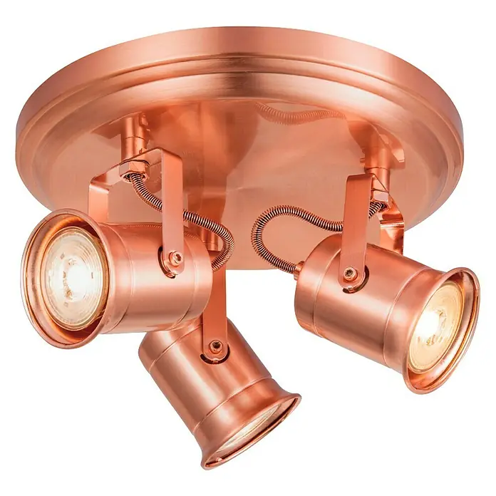 Home Sweet Home LED-Deckenstrahler Venn - 5,8 W, L x B x H: 24 x 24 x 16 cm, Kupfer, Warmweiß - Kupferfarbene Deckenleuchte mit drei Strahlern, die ein warmes Licht verbreiten und für eine stilvolle Beleuchtung sorgen.