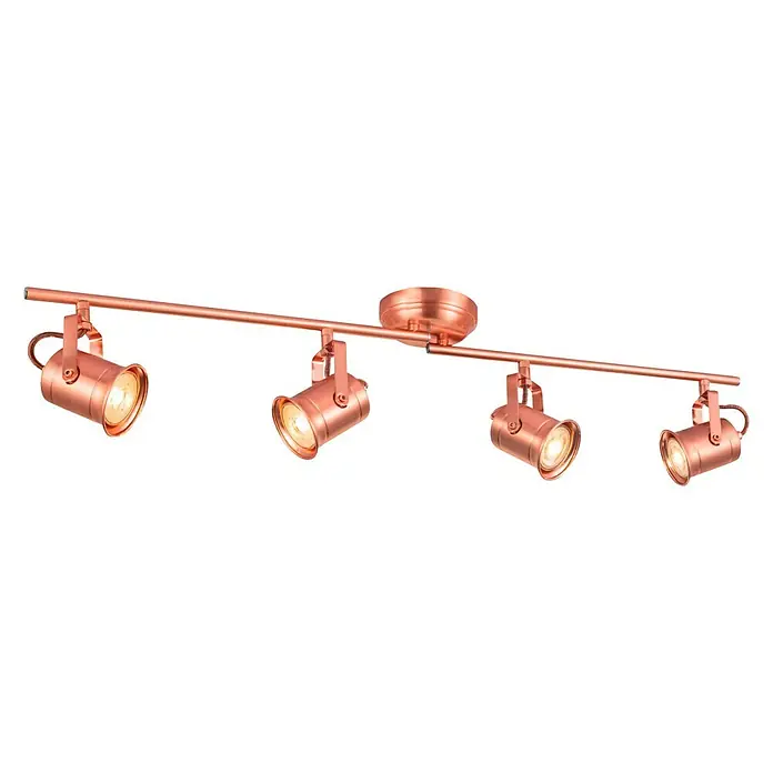 Home Sweet Home LED-Deckenstrahler Venn - 5,8 W, L x B x H: 11 x 82,5 x 16 cm, Kupfer, Warmweiß, 4 Stk. - Kupferfarbene Deckenleuchte mit vier Strahlern für eine flexible und stilvolle Beleuchtung im Raum.