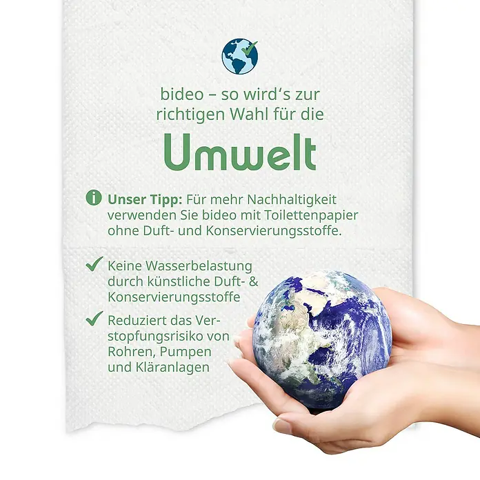 Toilettenpapierbefeuchter bideo - Weiß/Chrom, Glänzend - Umweltfreundliche Toilettenpapier-Alternative: Bideo für eine nachhaltige und umweltschonende Hygiene mit weniger Wasserbelastung.