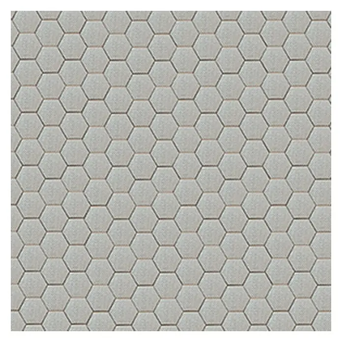 Lámina para ventana Gofrado Fix Hexagon Mini - 46 cm x 1,5 m, Transparente - Patrón de adoquines hexagonales en tono gris, ideal para caminos de jardín o terrazas.