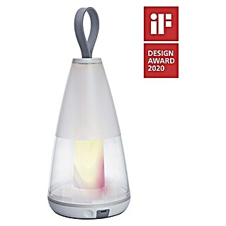 Lutec Lámpara de sobremesa a batería Pepper (L x An x Al: 12 x 12 x 29 cm, Blanco, RGBW)
