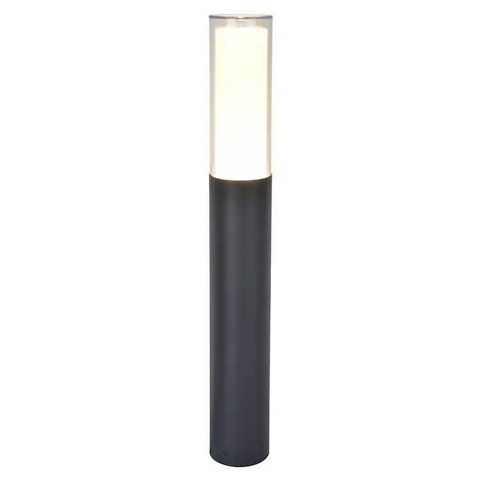 Lutec Sobremuro exterior Dropa - 10 W, Color del marco: Gris oscuro, RGBW, 8,2 x 8,2 x 59 cm, Con bombillas - Esta moderna luminaria de camino crea un ambiente acogedor en cualquier espacio exterior con su suave luz. Es elegante y robusta.
