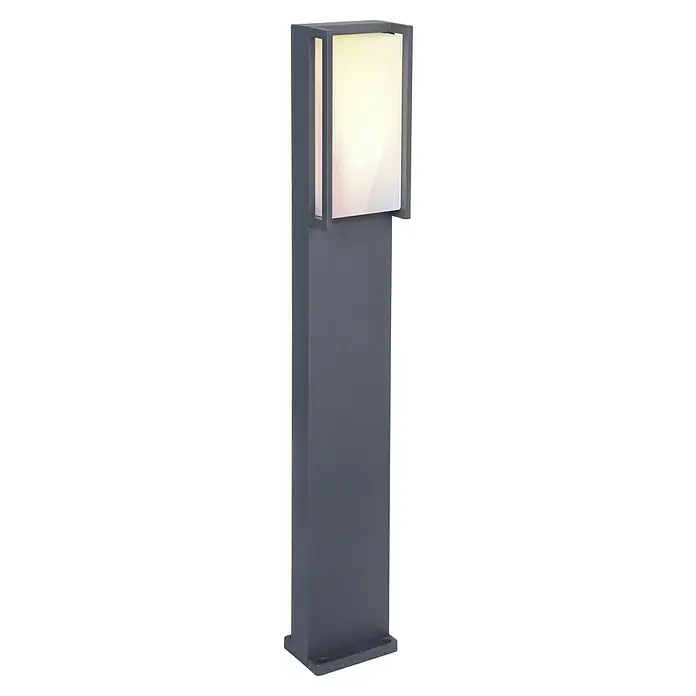 Lutec Sobremuro exterior Qubo - Color del marco: Gris oscuro, RGB, 11 x 9,3 x 75 cm, Con bombillas - Luz exterior moderna antracita con una pantalla rectangular luminosa, perfecta para caminos de jardín o patios. La lámpara proporciona una iluminación agradable.