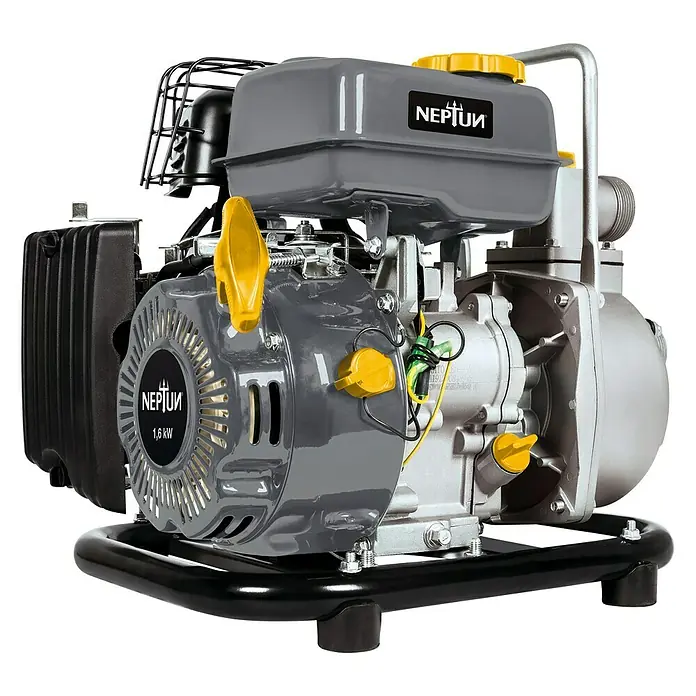 Neptun Benzinwasserpumpe NBP-E 16 - 1,6 kW, Max. Fördermenge: 14.000 l/h - Nahaufnahme einer robusten Neptun Wasserpumpe, ideal für Gartenbewässerung und Entwässerungsarbeiten. Leistungsstark und zuverlässig.