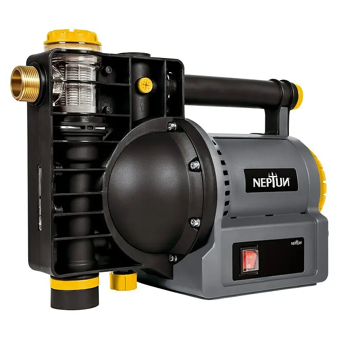 Neptun Gartenpumpe NGP-E 120 - 1.200 W, Max. Fördermenge: 4.600 l/h - Neptun Hauswasserwerk mit Filter und Tragegriff. Ideal zur autonomen Wasserversorgung im Haus und Garten.