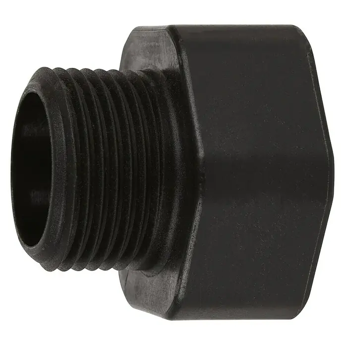 Neptun Gartenpumpe NGP-E 120 - 1.200 W, Max. Fördermenge: 4.600 l/h - Schwarzer Kunststoff-Rohrstopfen mit Gewinde für dichte Verbindungen in Sanitär- und Bewässerungssystemen.