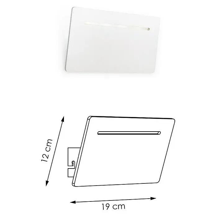 Home Sweet Home Wandleuchte Luigi - 5 W, L x B x H: 22 x 7 x 12 cm, Weiß - Wandleuchte mit Abmessungen. Kompaktes Design mit 12 cm Höhe und 19 cm Breite, ideal für subtile Beleuchtung.