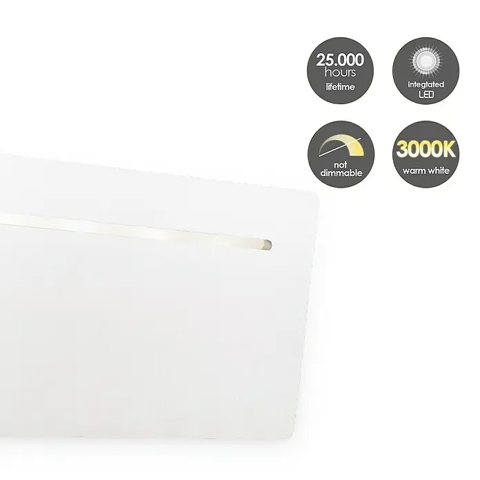 Home Sweet Home Wandleuchte Luigi - 5 W, L x B x H: 22 x 7 x 12 cm, Weiß - Helle, rechteckige LED-Wandleuchte mit 3000K warmweißem Licht, integriertem LED-Leuchtmittel und langer Lebensdauer. Nicht dimmbar.