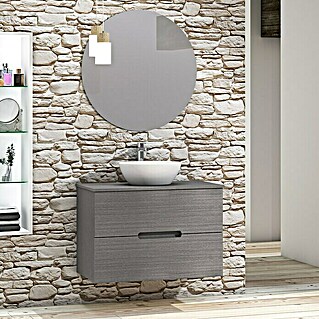 Conjunto de mueble de baño Loop Top (80 cm, 4 pzs., Ceniza, Mate)