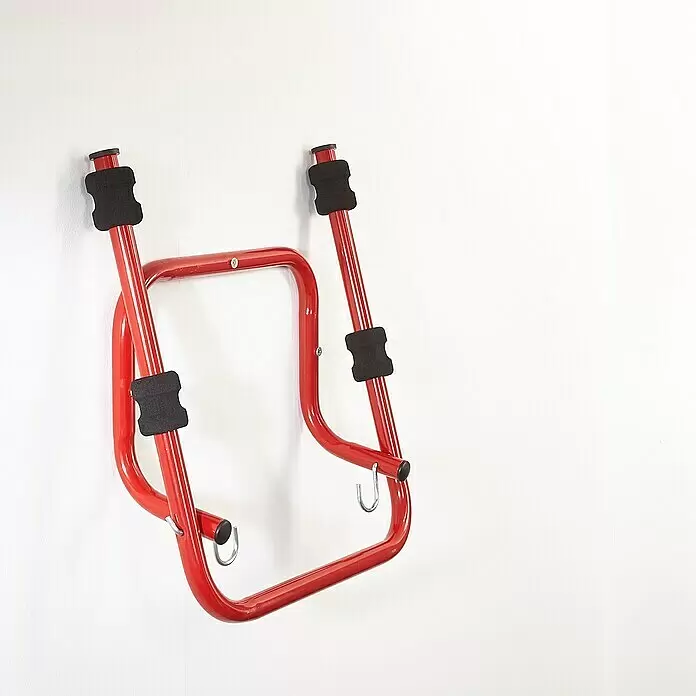Mottez Fahrrad-WandhalterGeeignet für: 2 Fahrräder, Rot, Klappbar